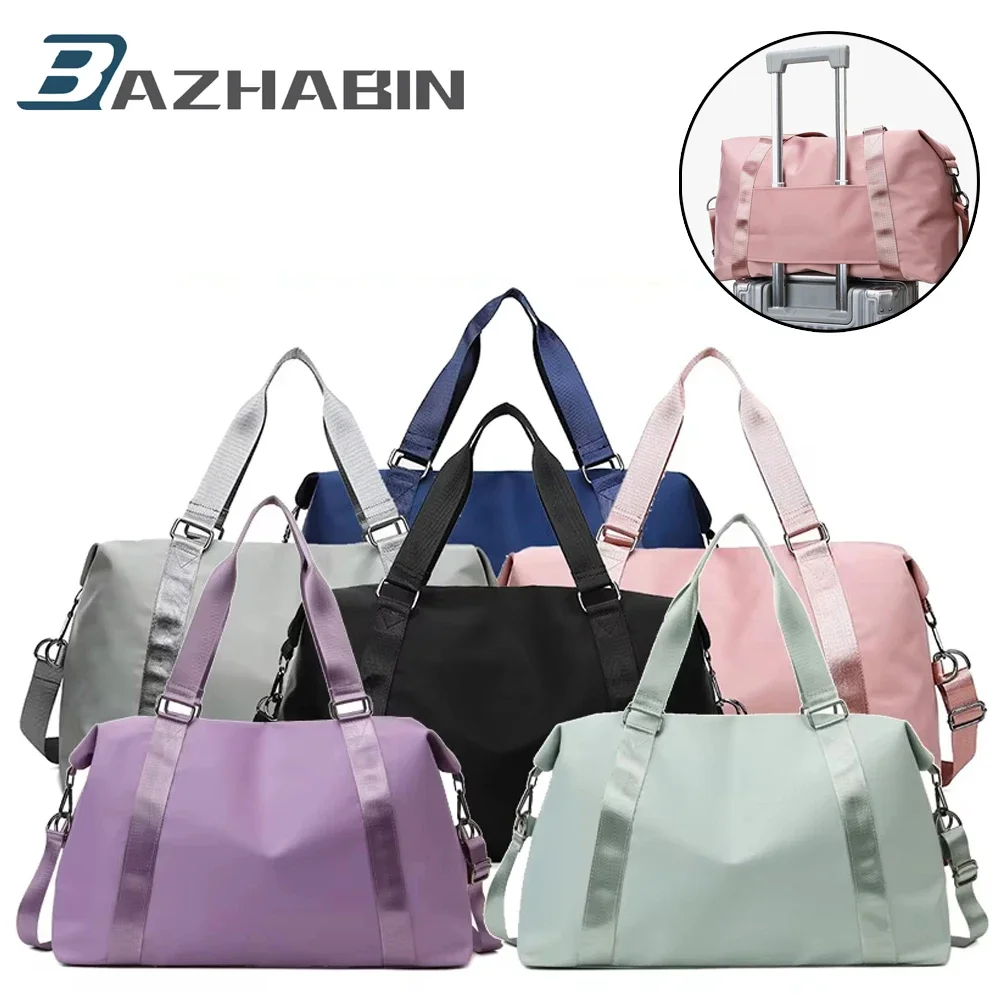 Women's Gym Bag Large Travel Bags Multi-Functional Duffle Tote Handbags Nylon Waterproof Shoulder Bag Women Wet Dry Pockets