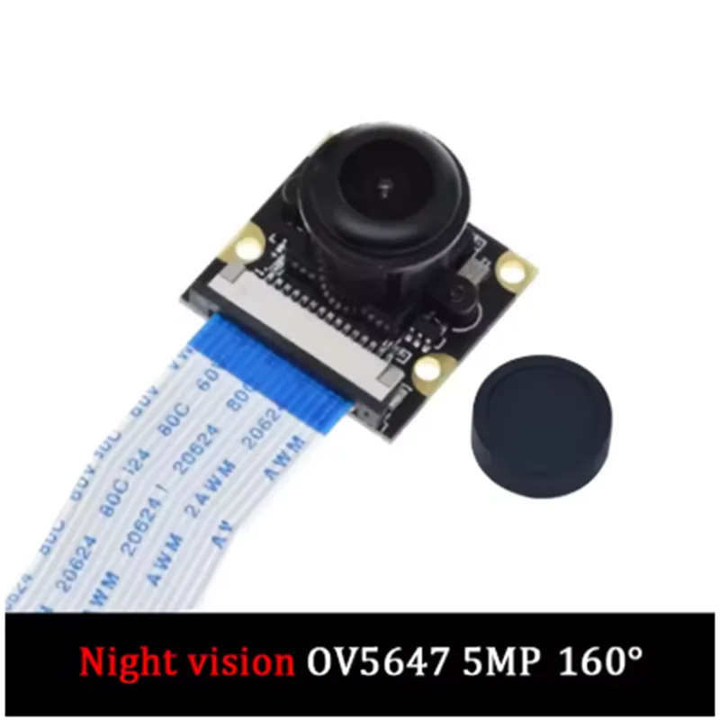 Raspberry Pi 4 Night Vision Fisheye Camera 5MP OV5647 70/95/160 Degree Focal Adjustable Camera for Raspberry Pi 3 Model B Plus