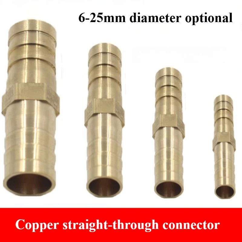 

Латунный прямой фитинг для шланга, равный штуцер 6 мм, 8 мм, 10 мм, 12 мм, 16 мм, 19 мм, 25 мм, газовый медный колючий соединитель, соединительный адаптер