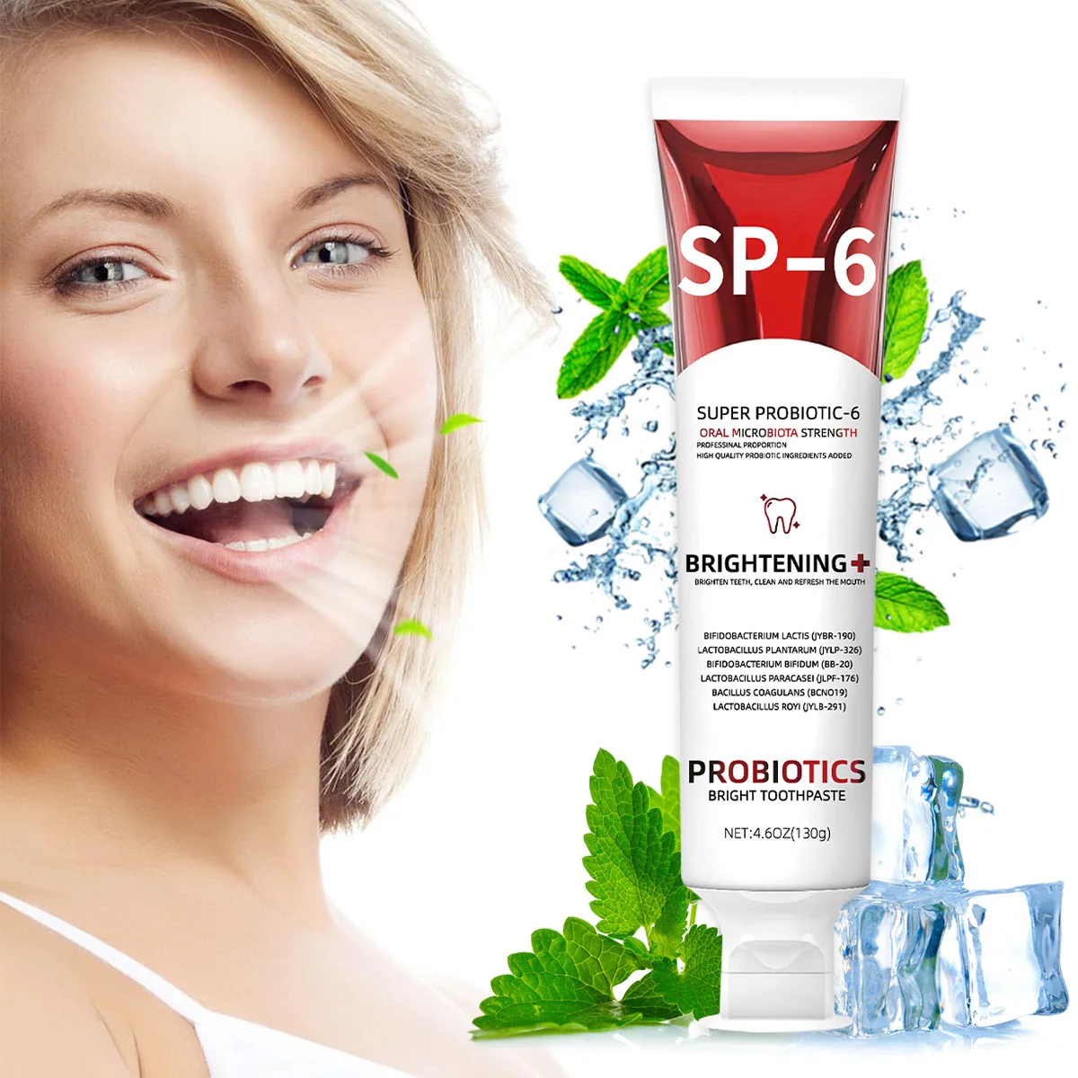 

SP-6 Probiotic Toothpaste Whitening Tooth Remove Plaque Prevent Dental Caries Oral Hygiene Clean Fresh Breath Gum Oral Care