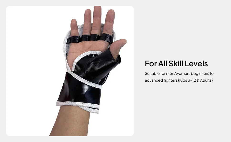 2x قفازات ملاكمة نصف اصبع خفيفة الوزن مفتوحة النخيل حامي اللكم قفازات ل الملاكمة الملاكمة التايلاندية الكاراتيه القتال Mma تجريب