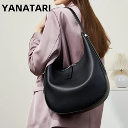 YANATARI Dumpling bag leather bag Soft Leather Large Capacity minimalist Crossbody bag women female luxury moon bag