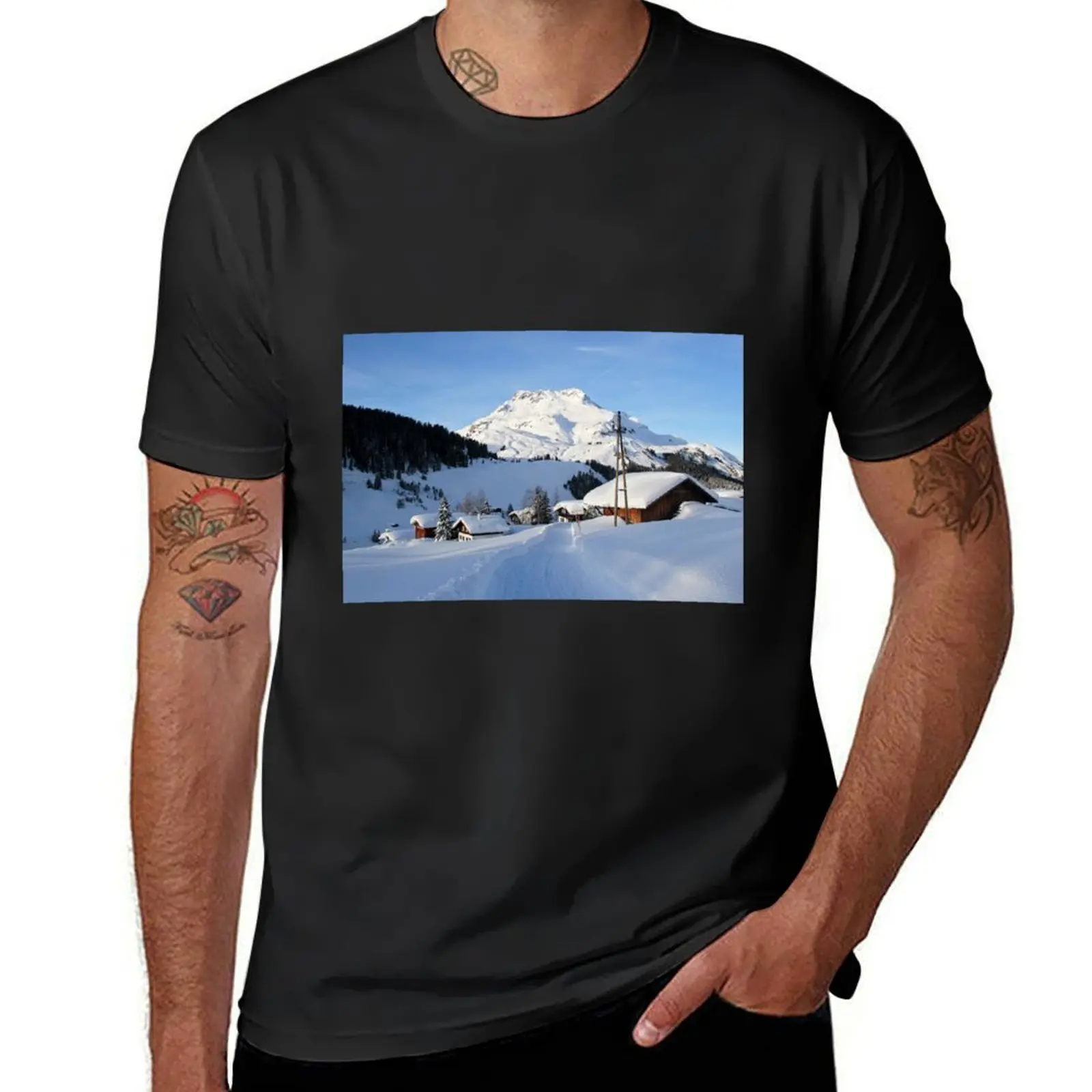 Nice Mountain Valley in the Austrian Alps at Winter T-Shirt cute clothes Aesthetic clothing vintage mens graphic t-shirts anime