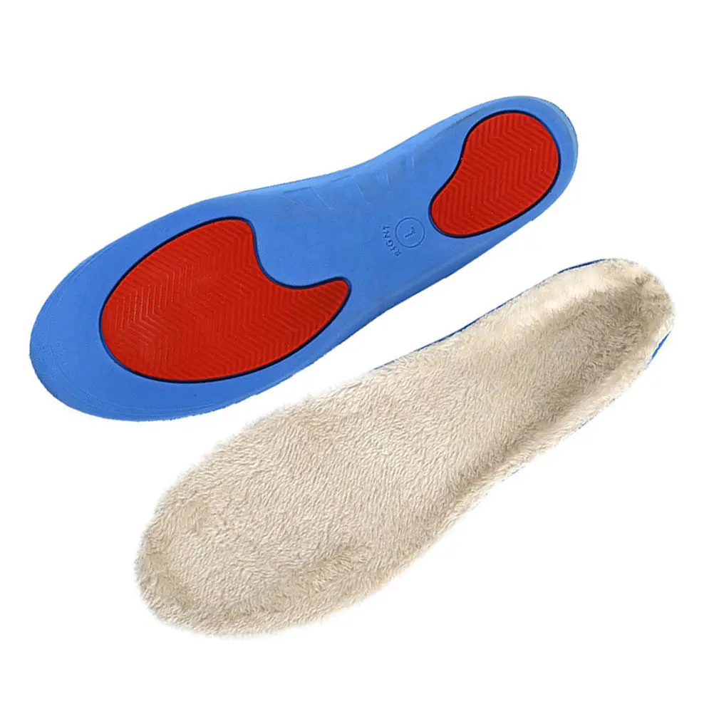 1Pair Warm Insoles Thickened PU Shoe Inserts for Cold Weather Keep Feet Dry Soft Cushioning Winter Insoles for Men and Women