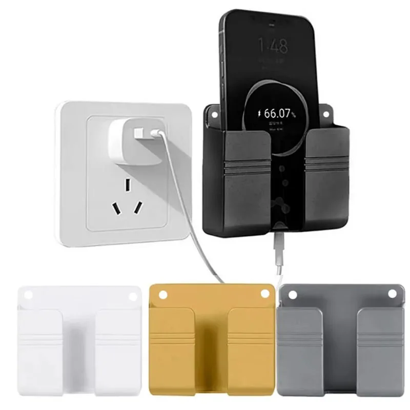 2/4/6 Stück universelle, nicht perforierte, an der Wand montierte Aufbewahrungsbox, TV-Fernbedienung, Handy-Stecker, Ladestation
