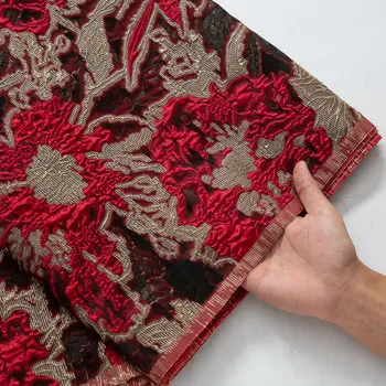 SJD LACA 非洲錦緞蕾絲布料 2025 高品質尼日利亞提花法國德馬斯克蕾絲,適用於縫製女士派對禮服 4012 8 最佳銷售 尼日利亞錦緞布料 - №4