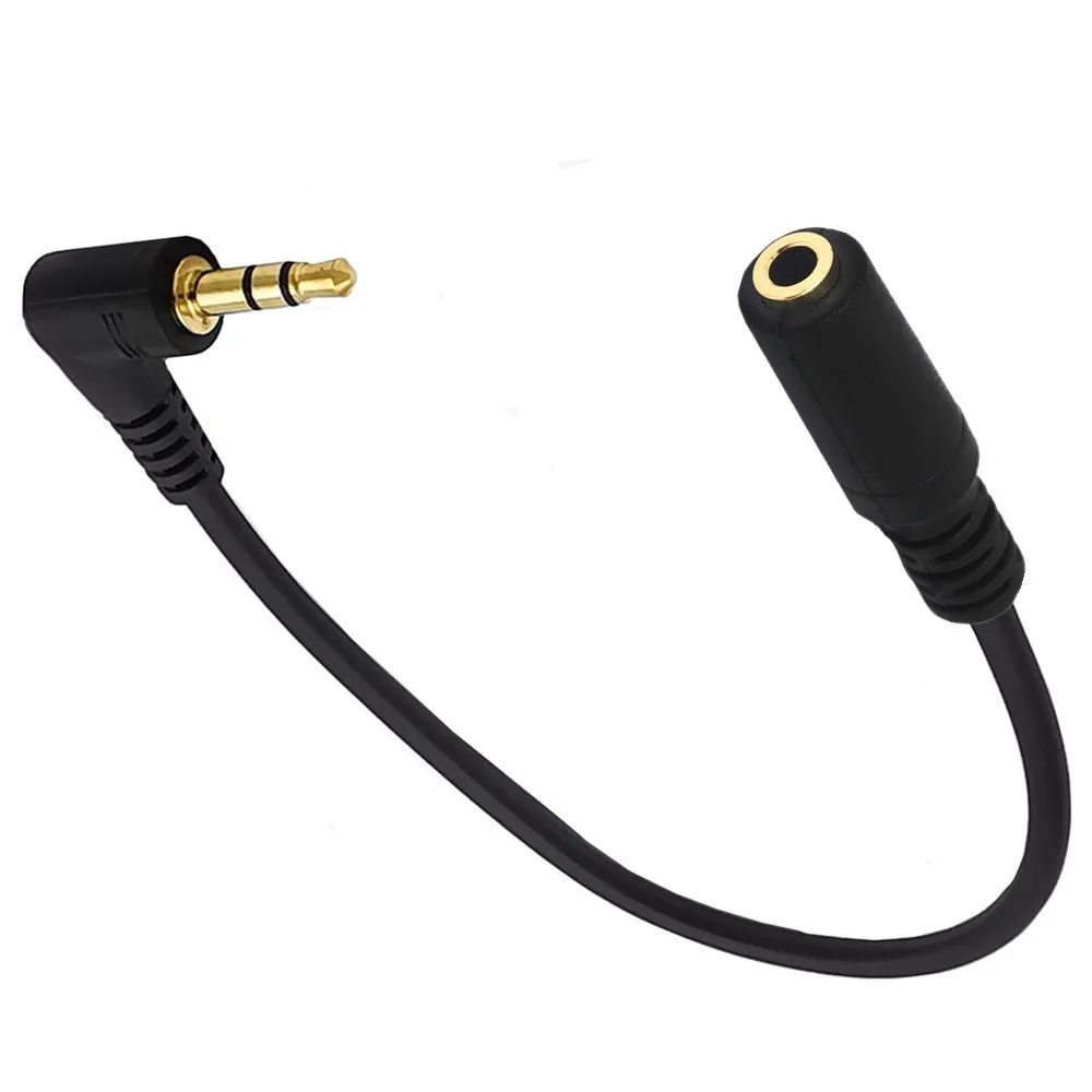 Headphone Extension Cable 3.5mm Jack Male To Female 3.5mm Aux 90degree  Cable Audio Stereo Extender Cord Earphone Speaker