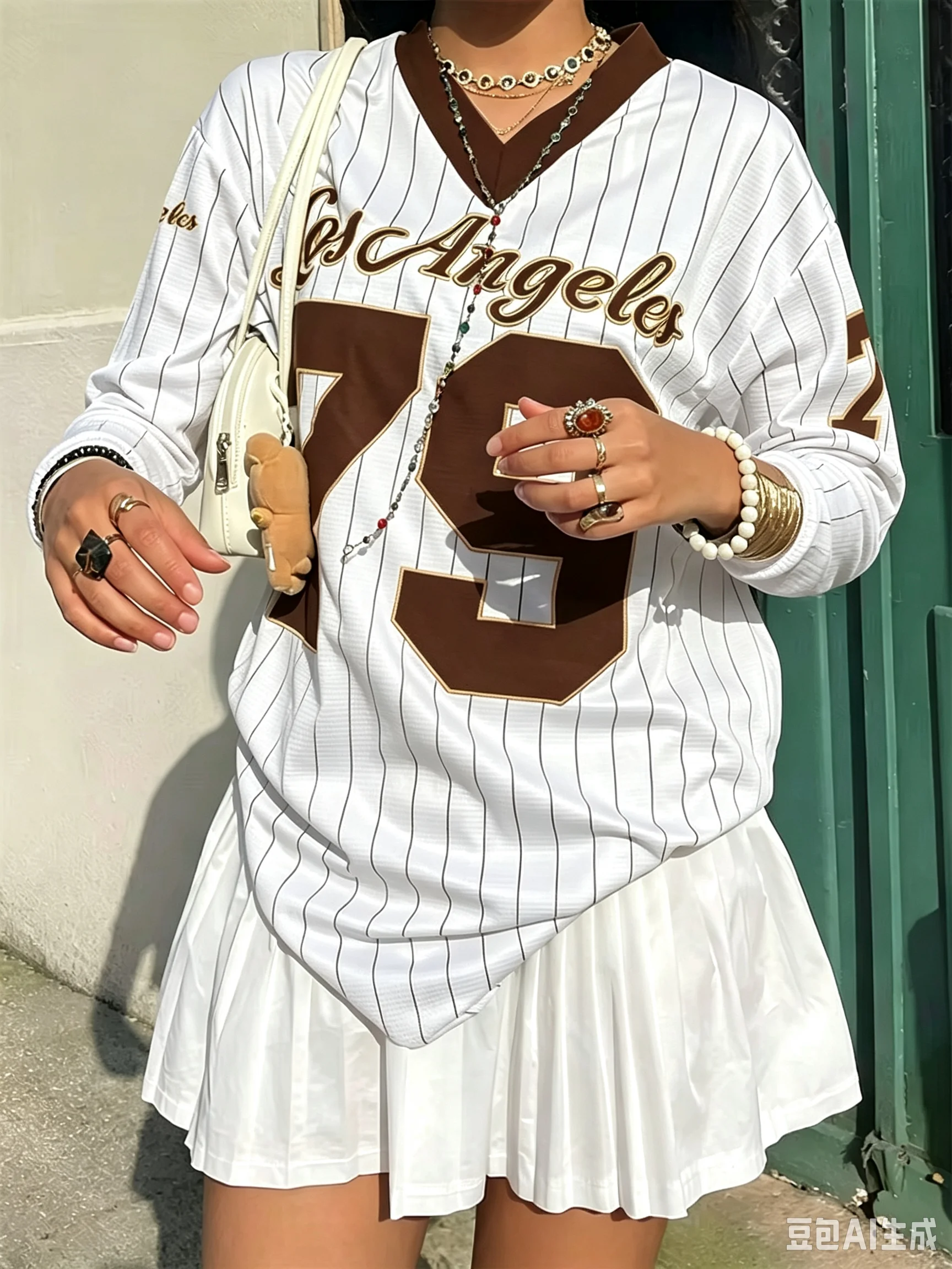 Bestseller Los Angeles Nr. 79 Fußballtrikot Amerikanischer Stil Street Jersey V-Ausschnitt Langarm Sommer Trend Lässiges Mode-T-Shirt – Detail 9