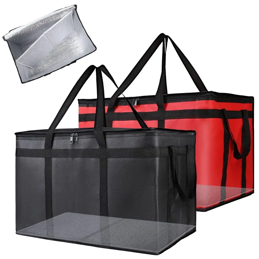 

Сумка для кейтеринга со съемным жестким дном, очень большая термосумка для доставки еды и пиццы для курьеров, сумка-холодильник для горячих продуктов, термосумка.