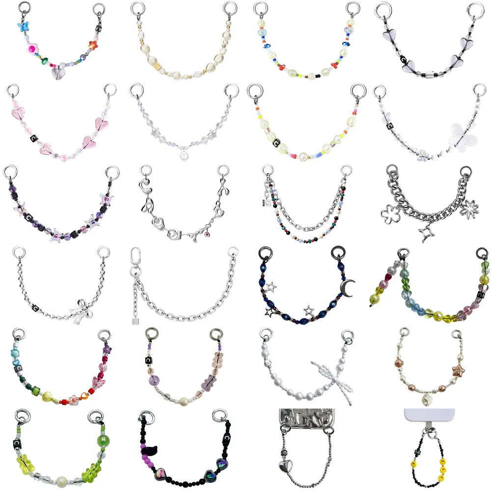 Double Rings Hanging Phone Charm Accessories for Galaxy for IPhone 12 13 14 15 16 17 18 Pro Max Case