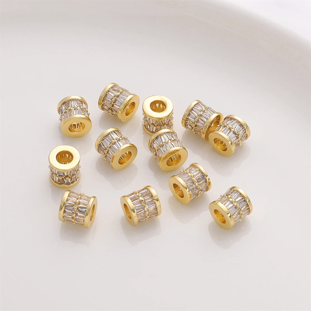 1pc 14K Gold Plated Brass with Zircon Hollow Beads Charms Pendants for Necklace Earring Bracelet DIY Jewelry Making Supplies