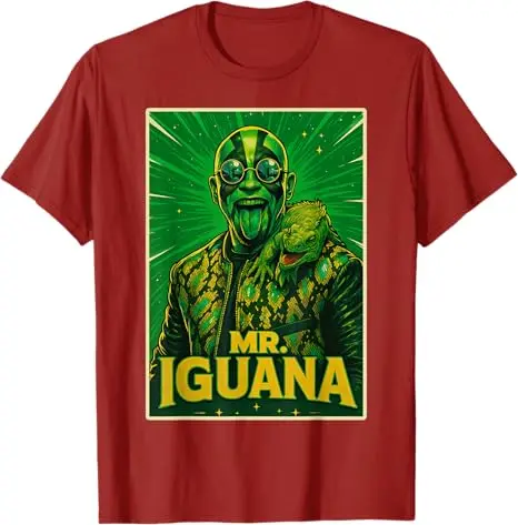 Mr Iguana Tongue Out Funny Lizard Wrestler Cartoon T-Shirt Funny Comics Y2k Design Graphic Tee Fashion Novelty Short Sleeve Tops