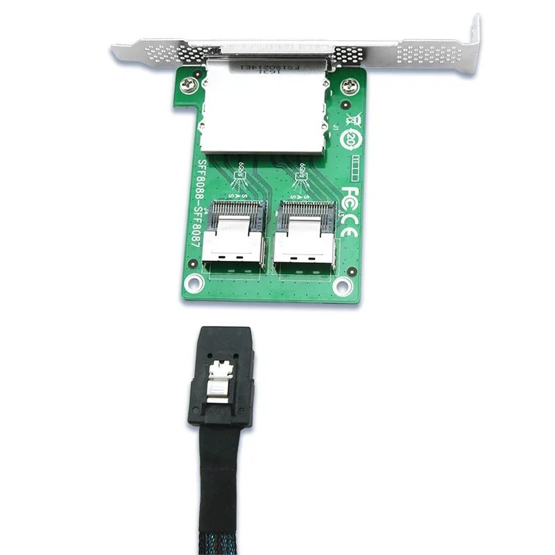 2-Port SFF-8088 to SFF-8087 Transfer Card 8 SAS/SATA/SSD 6Gbps