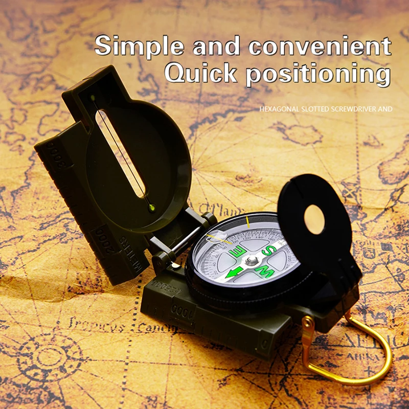 Outdoor Survival Compass Multifunctional Easy To Carry Plastic Directional Tactical Compass North Needle