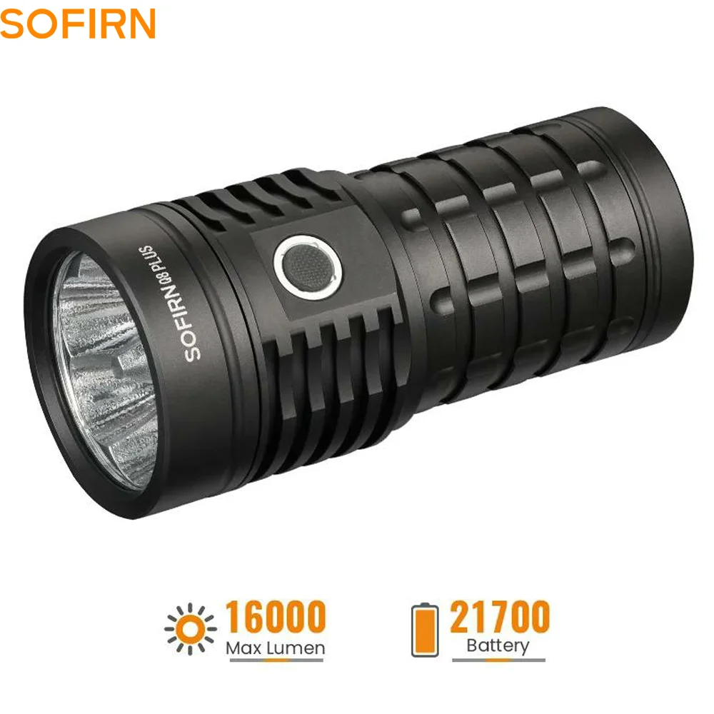 Lampe torche LED Sofirn Q8 Plus super puissante 16000lm rechargeable USB-C 21700 Anduril 2.0 XHP50B avec charge inversée