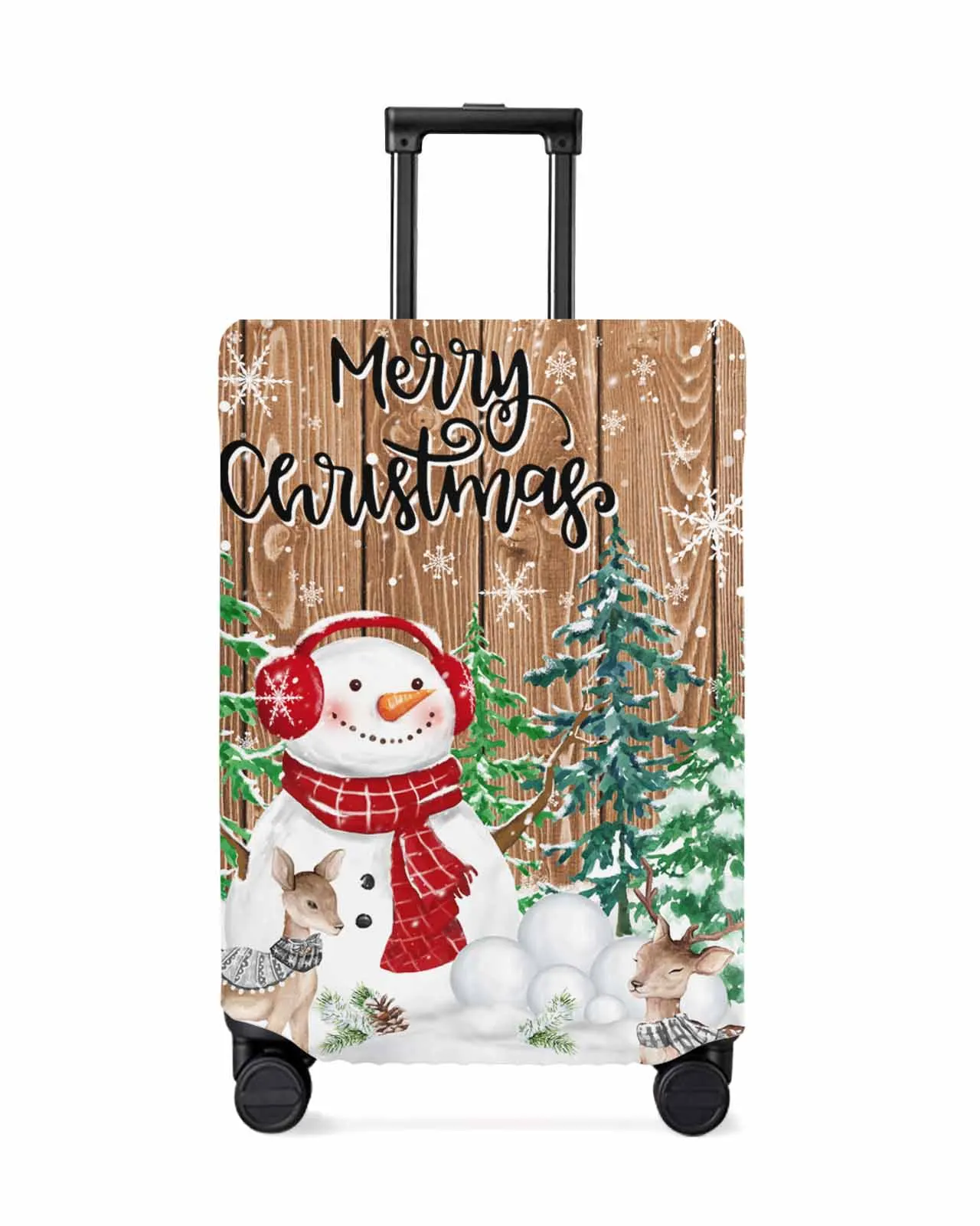 Christmas Winter Pink Snowman Protective Cover For Travel Accessories Suitcase Elastic Dust Case Protect Sleeve