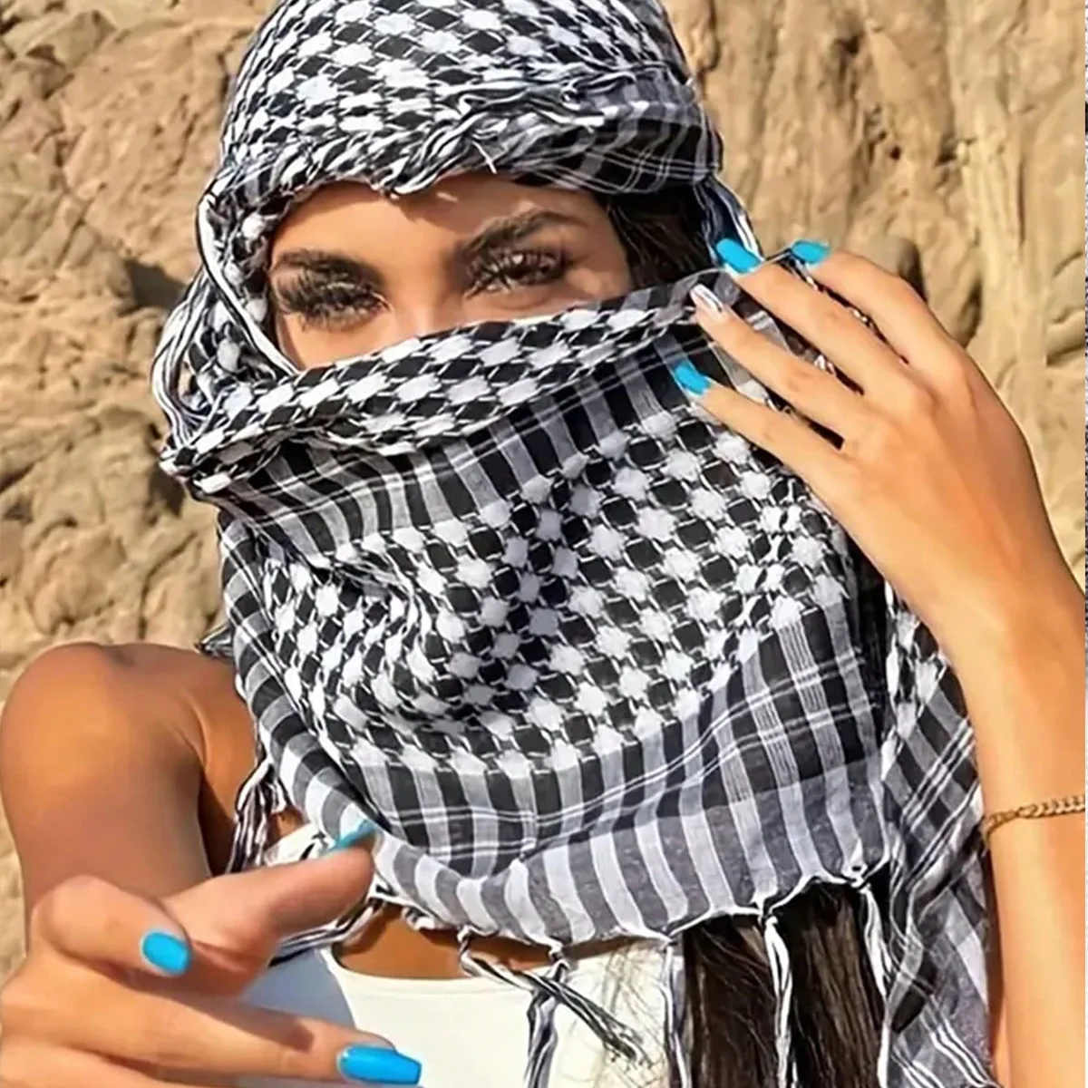Hot-selling Arabian Square Scarf Outdoor Tactical Scarf, Windproof and Sandproof Headscarf Head Scarf, Unisex