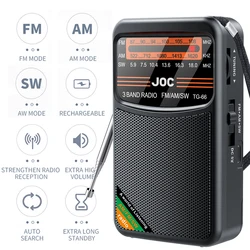 Battery Operated Radio FM AM SW Radio Built-in Speaker Transistor Radio Support Auto Search Radio Player for Senior Home Walking