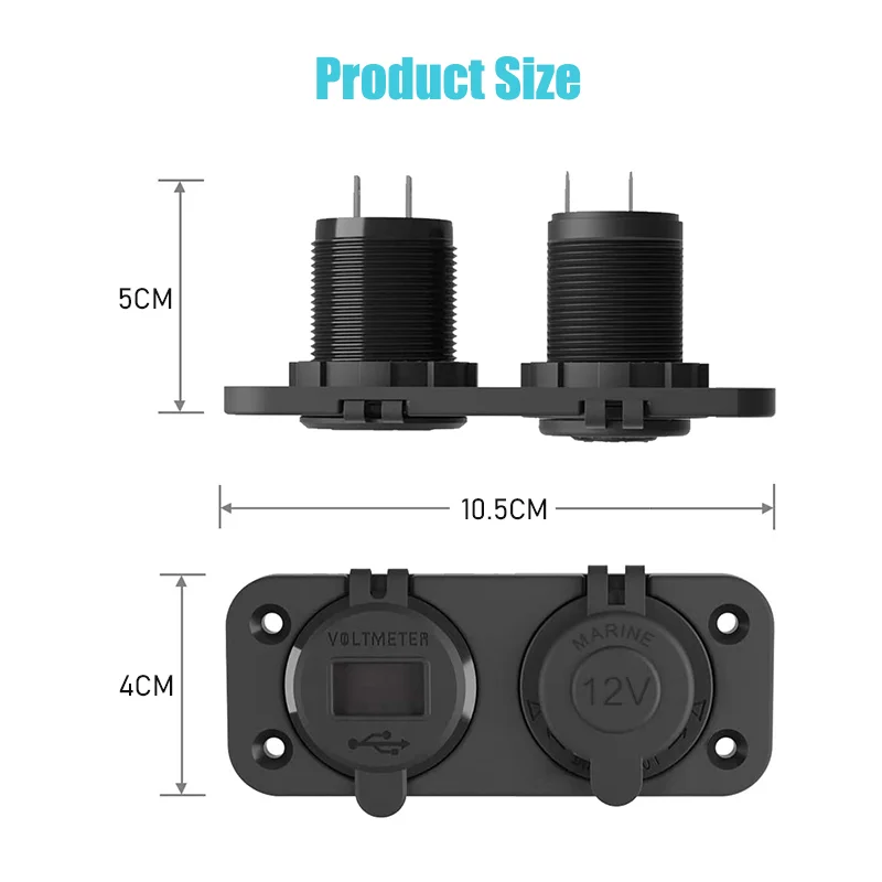 Presa accendisigari 12V Splitter Quick Charge 3.0 USB doppia presa con voltmetro a LED adattatore accendisigari impermeabile