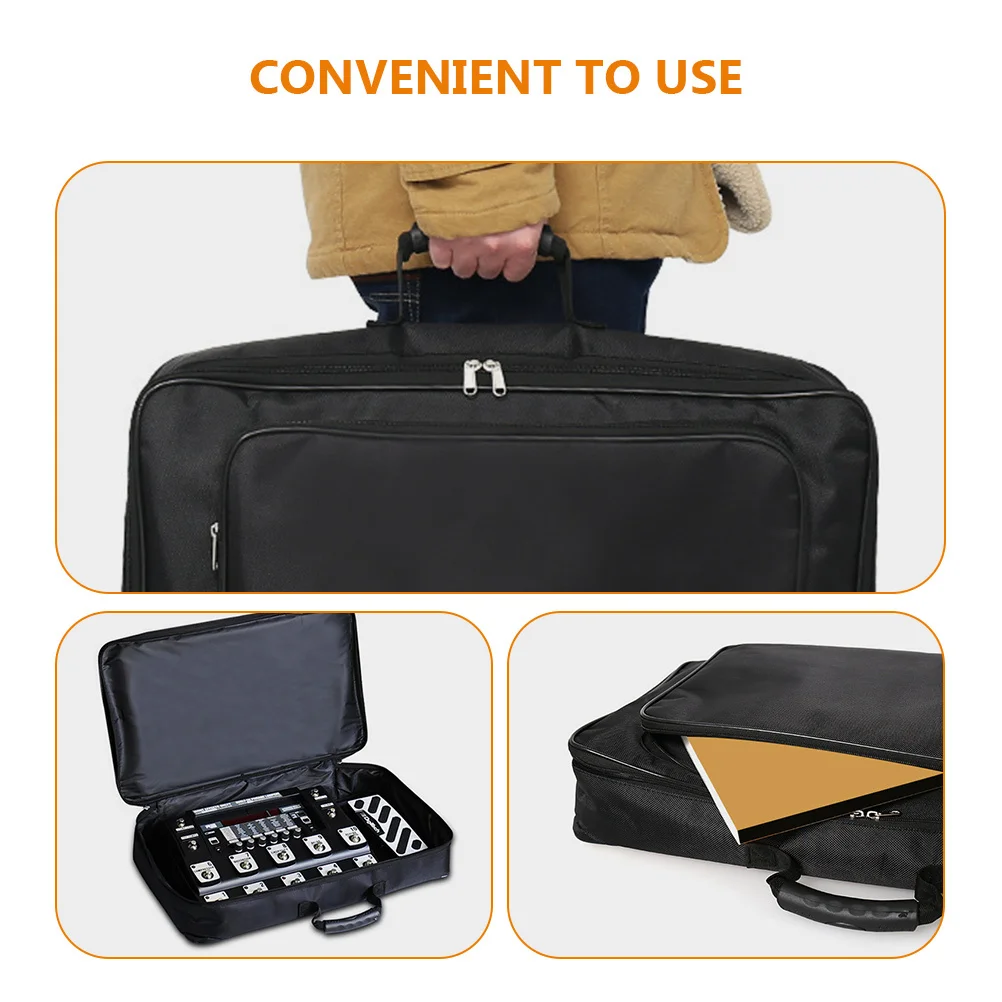 Oxford Cloth Audio Effector Storage Case Portable Shockproof Organizer Bag Black Stylish Durable Protective Microphone Parts