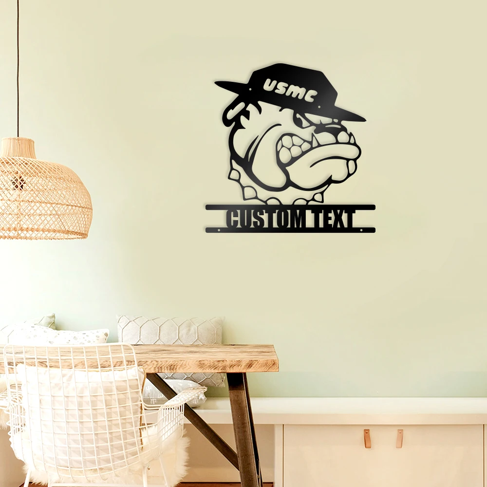 1pc Bully dog hat creative Custom Name Metal Wall Signs Iron Wall Plaque For Garden Decor