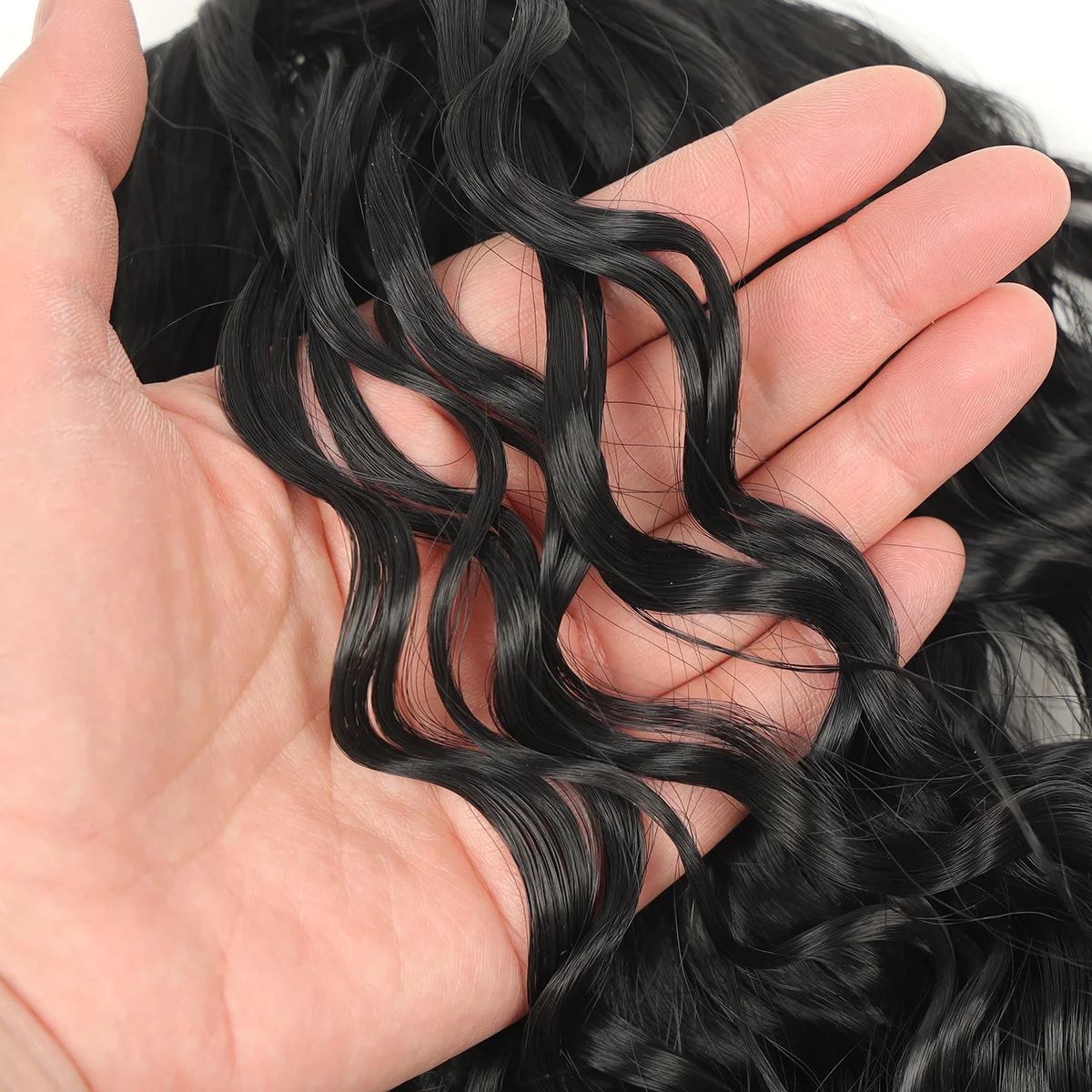 24 Zoll verworrener lockiger Pferdeschwanz, weiche synthetische Haarverlängerung, Kordelzug, Pferdeschwanz-Haarteile, schwarzer Clip-in-Pferdeschwanz für Frauen – Detail 10