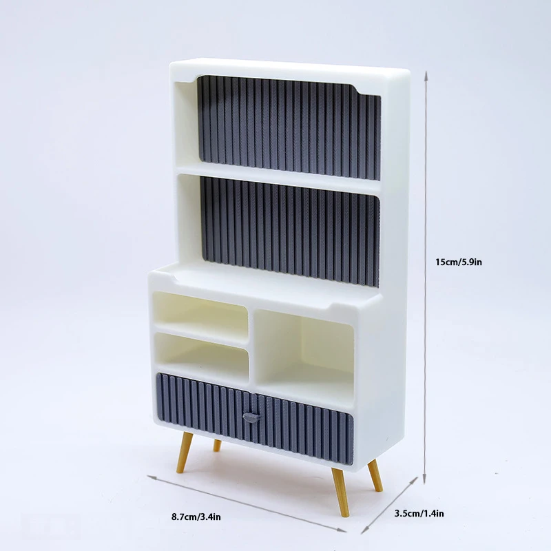 Miniature 1/12 Cabinet Storage Rack Model; Essential Prop for Dollhouse Micro Scene Creation
