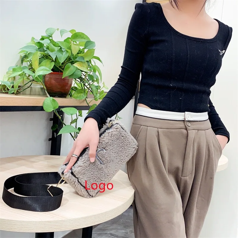 Women Faux Teddy Fur Square Bag Multi-use Crossbody Shoulder Handbag Soft Plush Daily Practical Purse