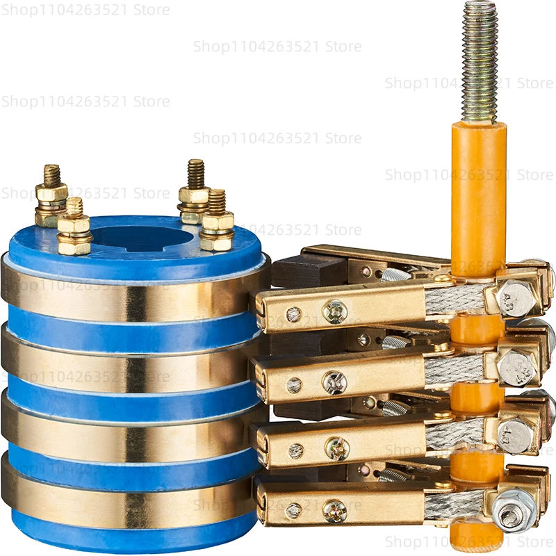 1 SET Four way collector ring assembly conductive slip ring / copper carbon brush support / return copper