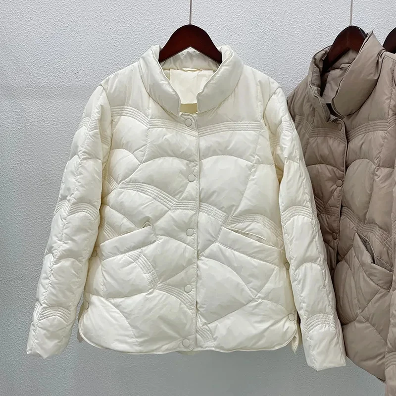 Oversized Lightweight Women Cotton Coat Autumn Winter Padded Jackets 2023 New Fashion Stand Collar Down Cotton Coat Female Parka