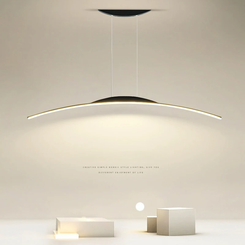 الحديثة الحد الأدنى استوديو مشبك طويل قلادة Led أضواء غرفة الطعام طاولة طعام مصمم بار غرفة الطعام الثريا luша #2