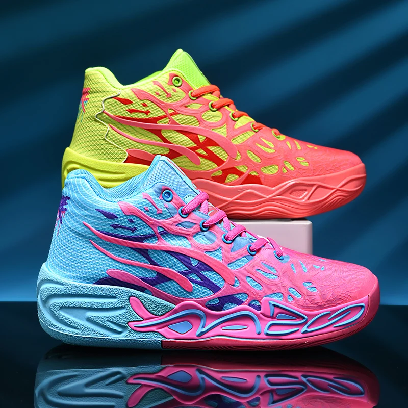 Mens Basketball Shoes Lightweight Comfortable Summer Fitness Training Shock-absorbing High-top Casual Walking Shoes for Men image 3