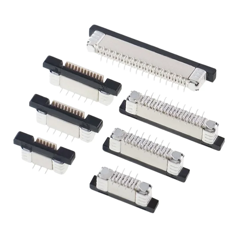 10pcs 0.5mm stand-off FFC/FPC connector with lock, 4/5/6/7/8/9/10/12/14/16/18/20/22/24/26/28/30/40/50/54/60P, cross-pin design