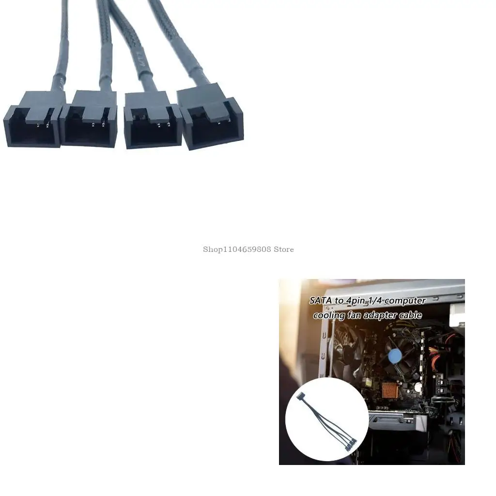 

Multiple PC Fan Connector Satas to 4Pin Splitter Cable Stable Current Transfer