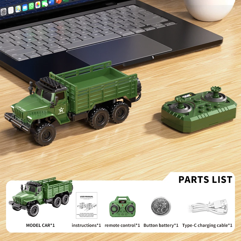 1:64 Maßstab Legierung RC-Truck 2,4GHz Mini 6-Rad 4WD Transporter, Elektrisches Ferngesteuertes Auto für Kinder, Feiertagsgeschenk-Spielzeug