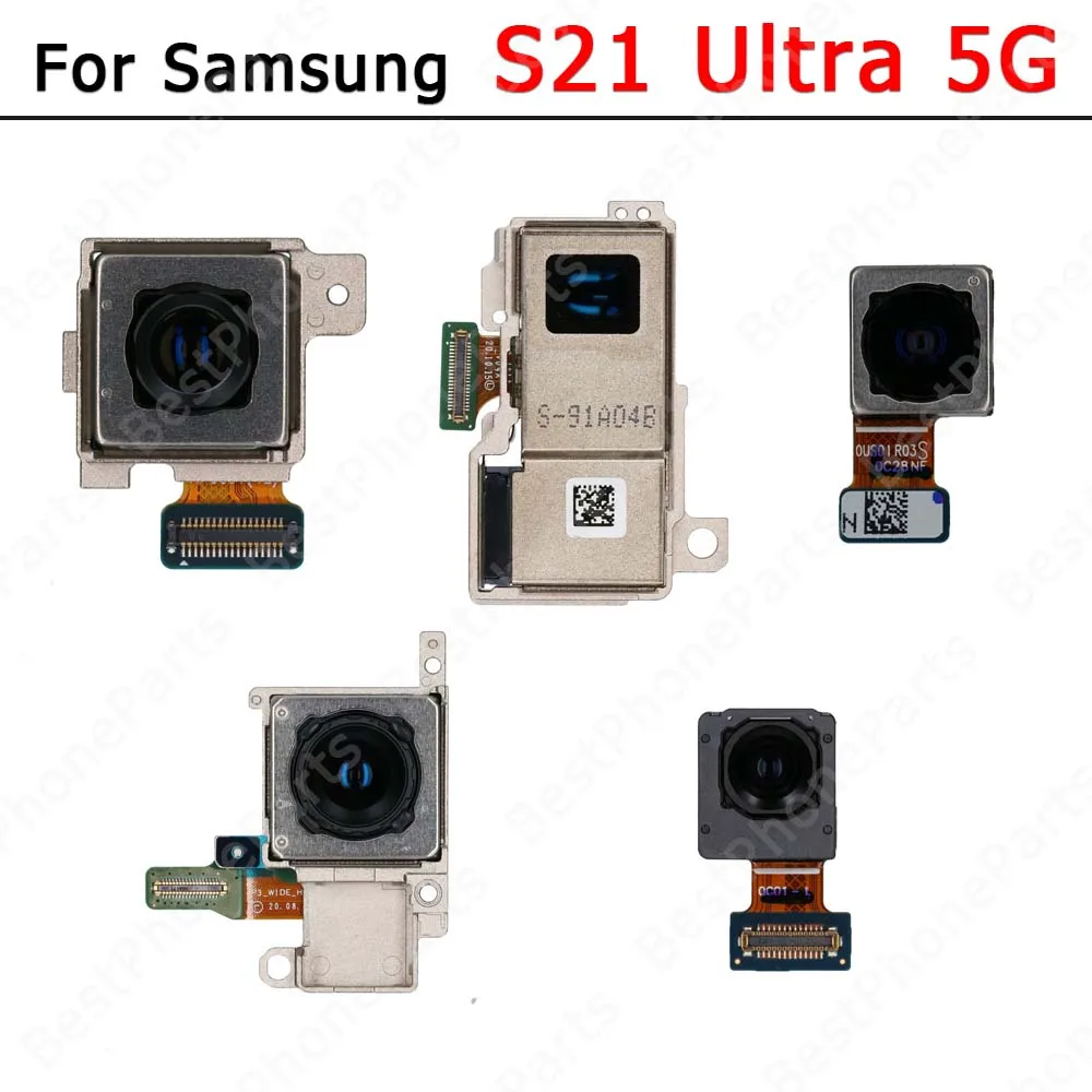 Rear Front Camera For Samsung Galaxy S21 Ultra 5G G998B G998U Frontal Selfie Back Backside Camera Module Spare Parts