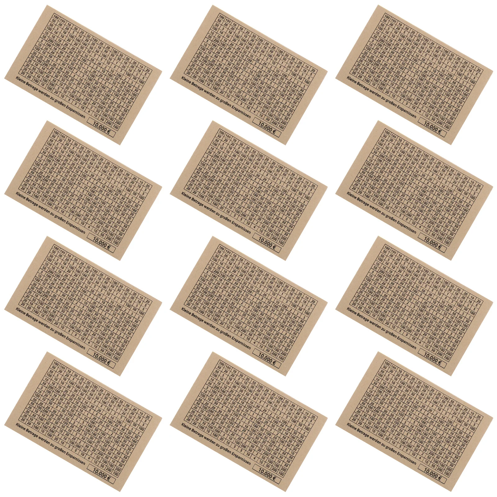 

50 Sheets 10000 Euros Money Saving Sheet Piggy Bank Challenge Tracker Sticker For Home School Education Budget Planner Savings