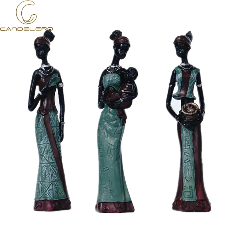 

1/2/3pcs Statues Home Decor Decorative Sculpture House Home Decoration Living Room table Black Folk Custom Doll Resin Crafts