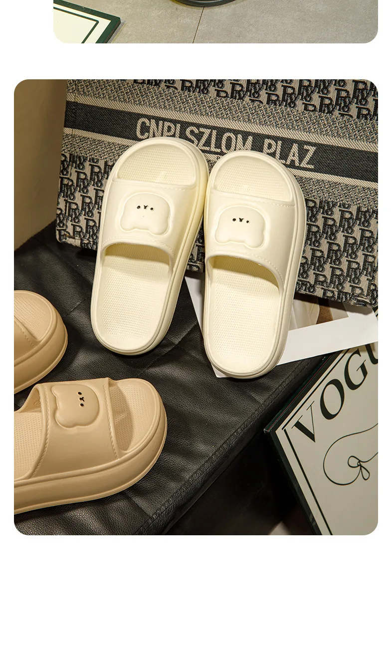 Factory Slippers Heightening Korean Cute Women'S Wear Cool Summer Sole Eva Version For Outer Bear Thick Indoor Non-Slip