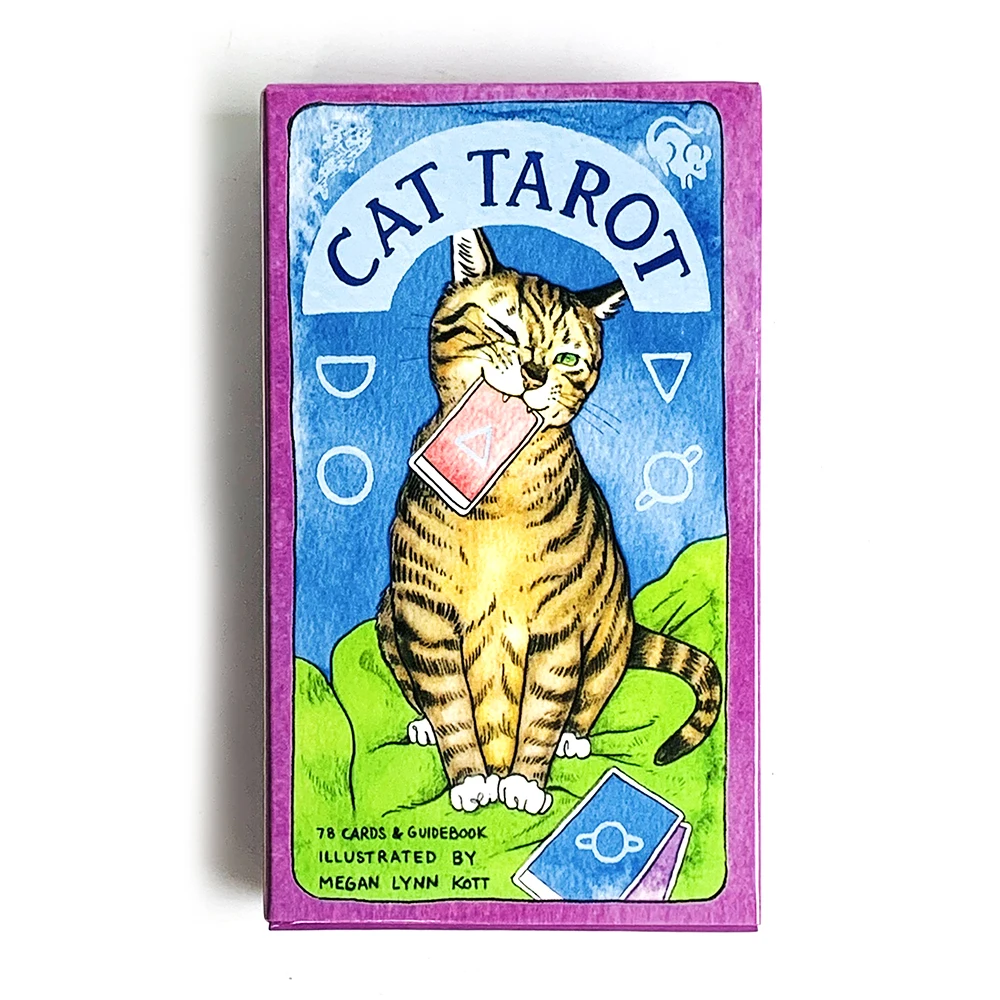 Cartes de tarot sur le thème des chats, 78 cartes de tarot avec de magnifiques illustrations de chats tigrés, cartes sur le thème des animaux, divination spirituelle, cadeau pour les lecteurs de tarot et les fans de chats