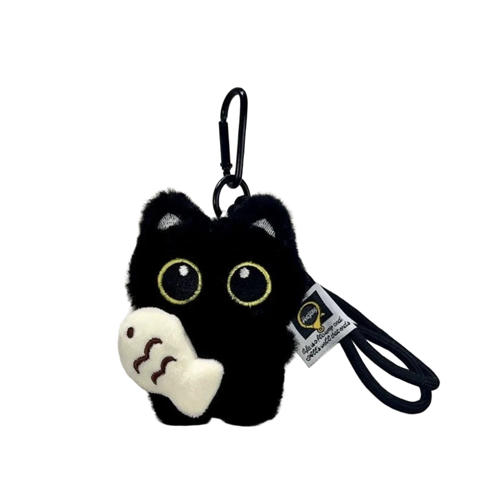 Simpatico gatto nero peluche bambola piccolo ciondolo cuscino forcito cuscino in peluche gatto nero bambola giocattolo per ragazzo ragazza regali di compleanno