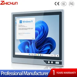 ZHICHUN 15.6/17 inch HD Insdustrial Monitor Touchscreen Embedded Computer All in One Touch Panel PC Computer With front USB