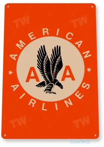 AMERICAN AIRLINES 11 X 8 TIN SIGN AVIATION AIRPLANE AIRCRAFT RETRO LOGO WINGS