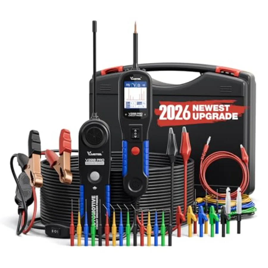 

VDIAGTOOL V200 PRO Upgrade Kit Automotive Power Circuit Probe Tester with 30PCS Back Probe Kit 12/24V Electrical Short and Open