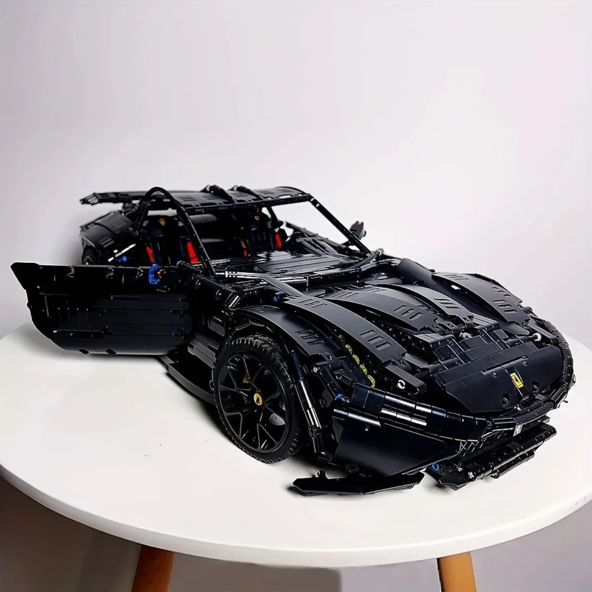 スーパーレーシングカーF12モデルビルディングブロッククラシックカーブラックナイト1:8サイズ組み立てセットブリックテクニカルキッズトイギフト用