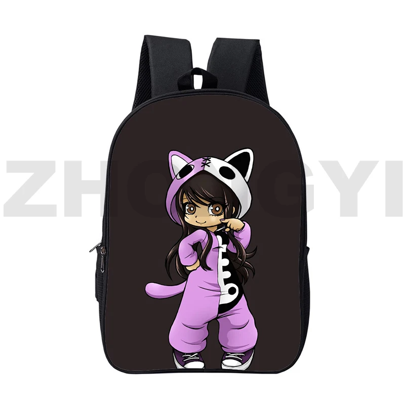 Mochilas 16 Inch Aphmau Backpacks 3D Anime Cartoon As A Cat Bag School Bags for Teenagers Girls Cartoon Zipper Back Pack Women