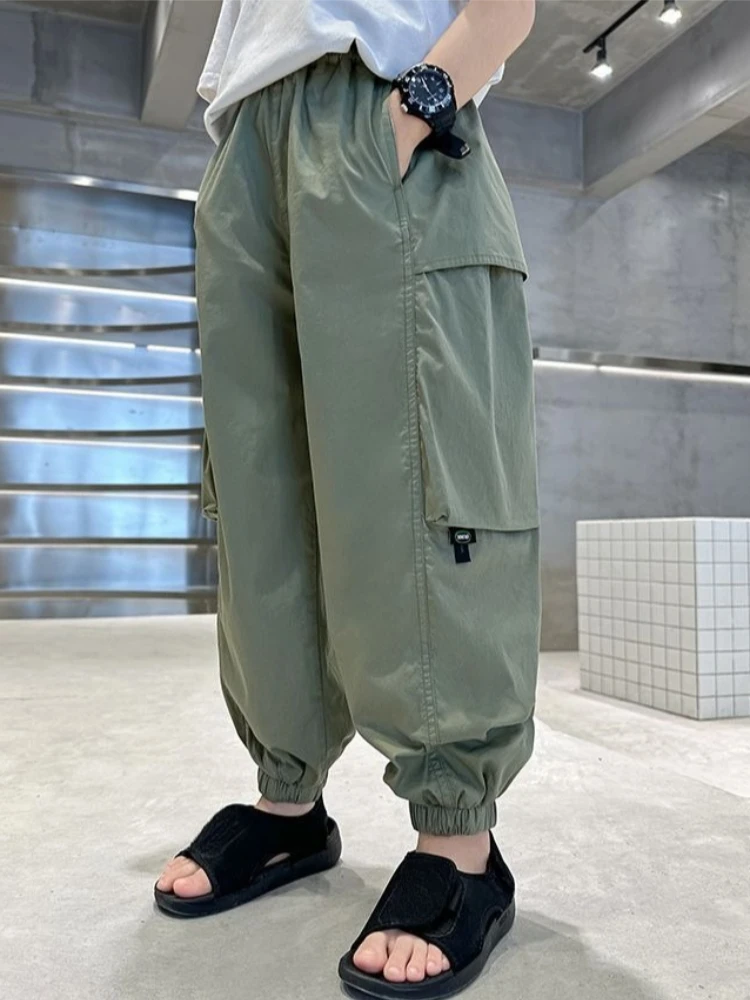 2026 Boys Summer Quick Dry Casual Lightweight Sports Pants New Mosquito Repellent Trendy Kids Clothing  137