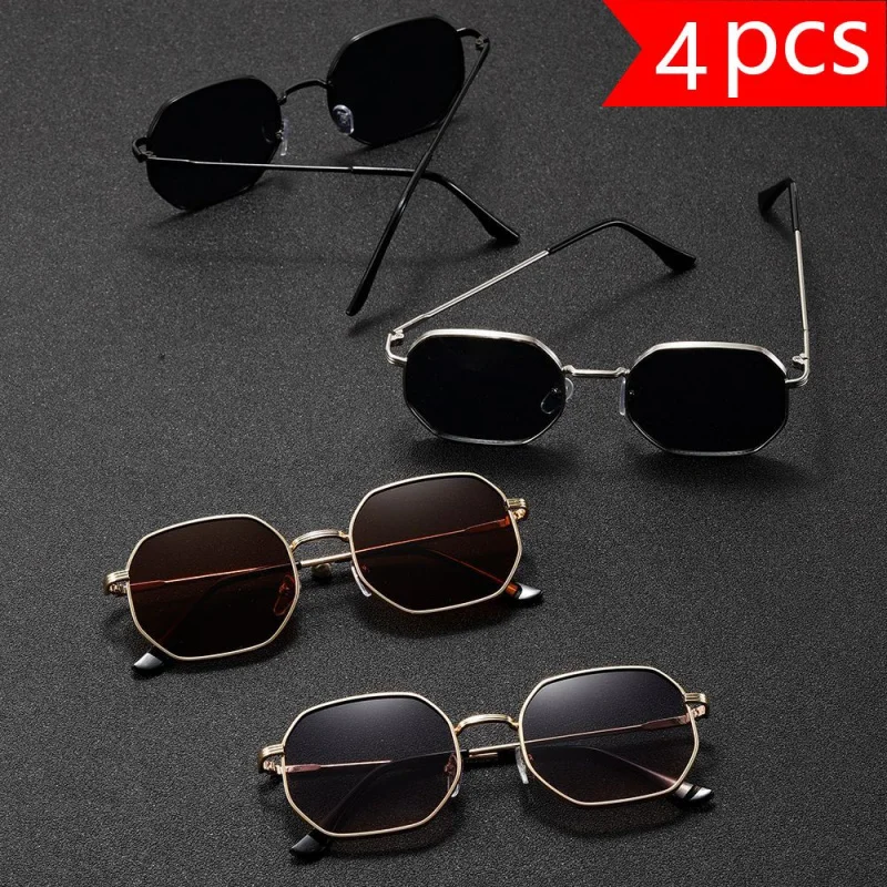 4 قطع من النظارات الشمسية الكلاسيكية الرائعة ذات الإطار الكامل، مع قلابات أذن مريحة، وجه جذاب، نظارات قوية #2