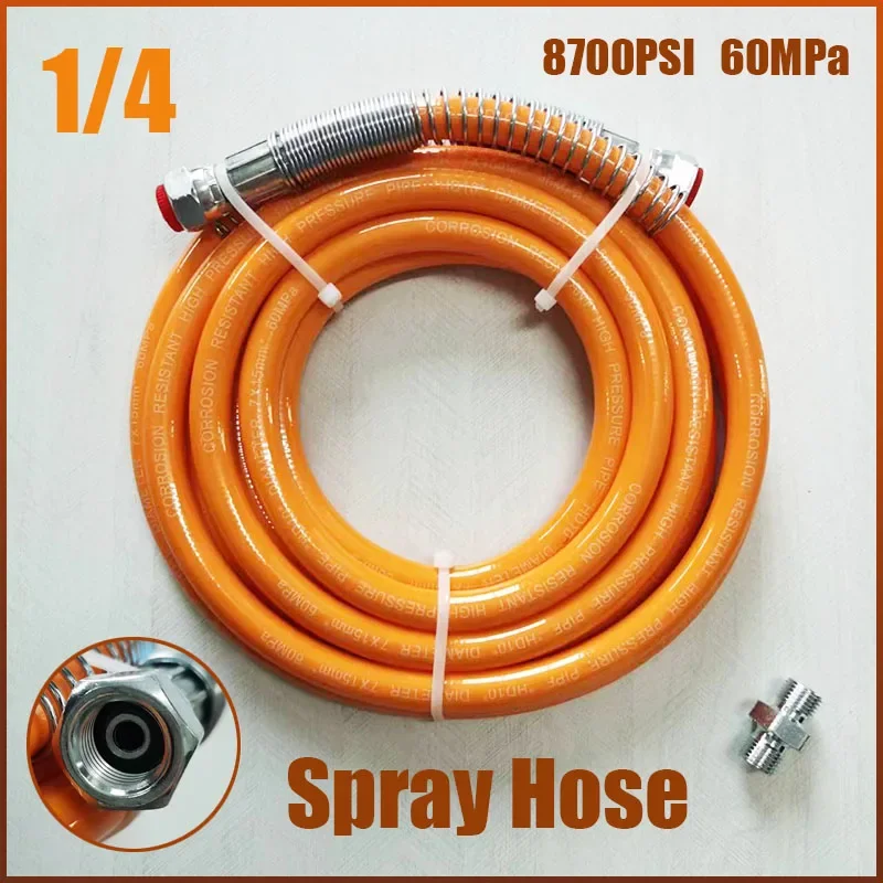 

1/4" Interface High Pressure Sprayer Fiber Tube 8700Psi Airless Spray Paint Hose Spray Paint Machine Accessories For Spray Gun