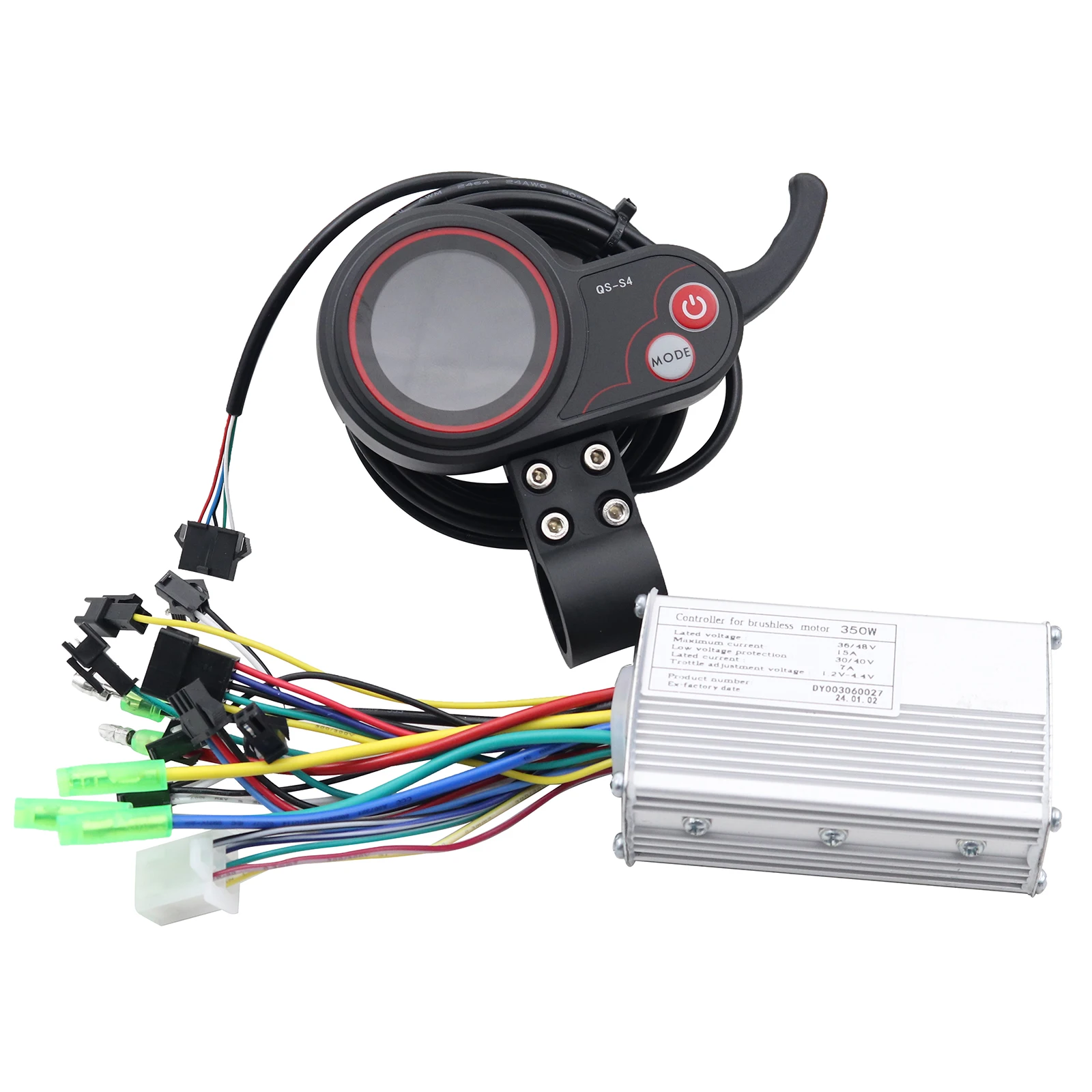 Electric Scooter 36V/48V 350W Intelligent Brushless Controller QS-S4 5-pin SM Plug LCD Display For Electric Bicycles Scooter